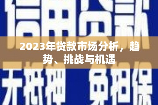 张湾2023年贷款市场分析，趋势、挑战与机遇