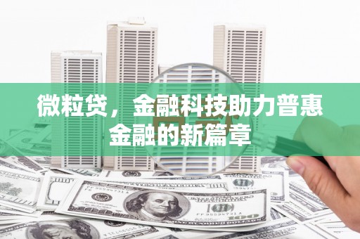 张湾微粒贷，金融科技助力普惠金融的新篇章