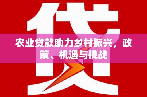 张湾农业贷款助力乡村振兴，政策、机遇与挑战