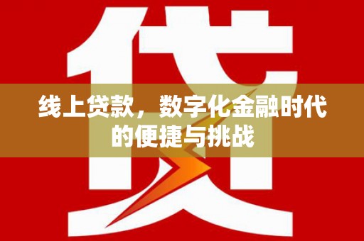 张湾线上贷款，数字化金融时代的便捷与挑战