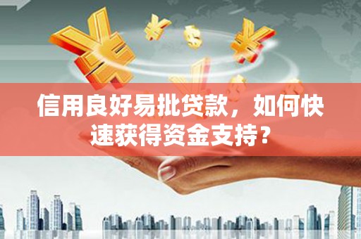 张湾信用良好易批贷款，如何快速获得资金支持？