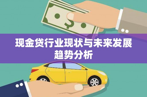 张湾现金贷行业现状与未来发展趋势分析
