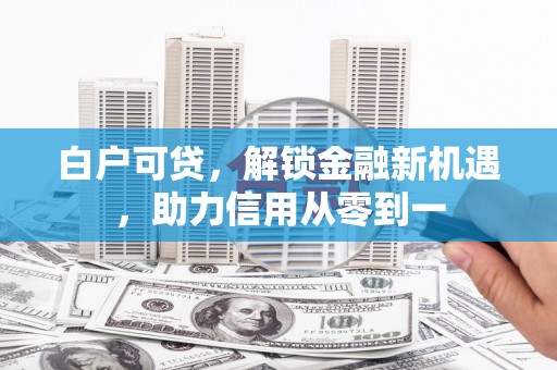 张湾白户可贷，解锁金融新机遇，助力信用从零到一