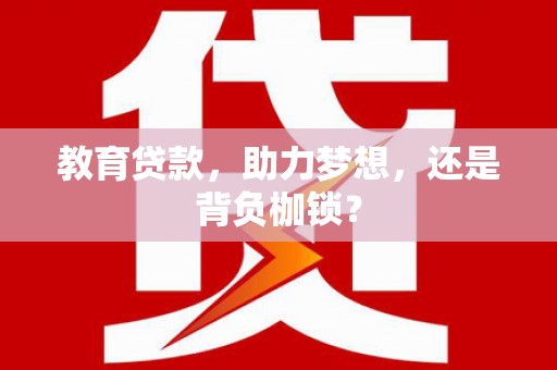 张湾教育贷款，助力梦想，还是背负枷锁？