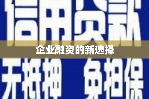 张湾企业融资的新选择