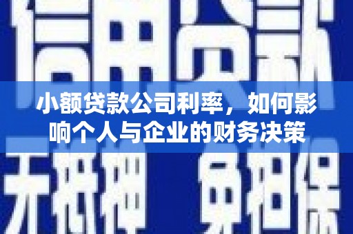张湾小额贷款公司利率，如何影响个人与企业的财务决策