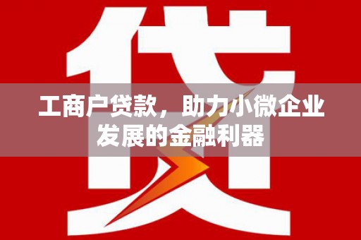 张湾工商户贷款，助力小微企业发展的金融利器