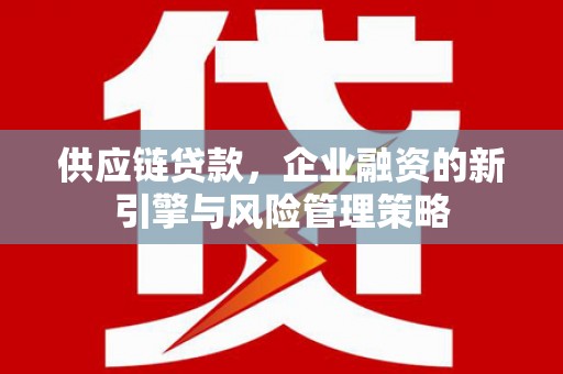 张湾供应链贷款，企业融资的新引擎与风险管理策略