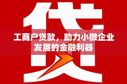 张湾工商户贷款，助力小微企业发展的金融利器