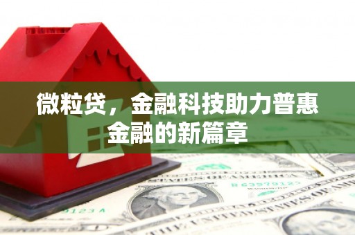 张湾微粒贷，金融科技助力普惠金融的新篇章