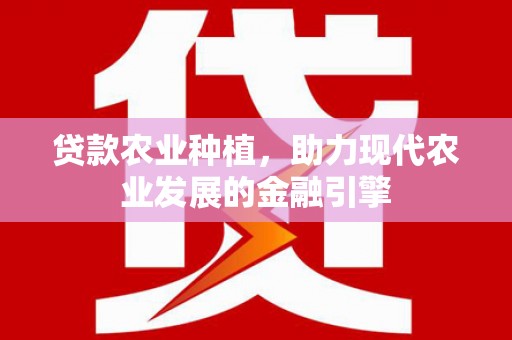 张湾贷款农业种植，助力现代农业发展的金融引擎