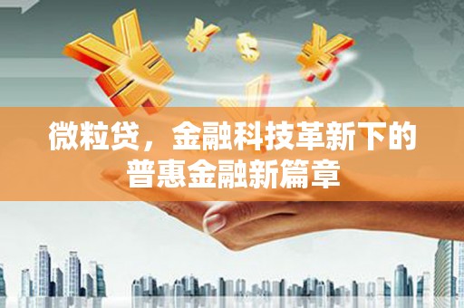 张湾微粒贷，金融科技革新下的普惠金融新篇章