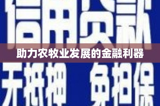 张湾助力农牧业发展的金融利器