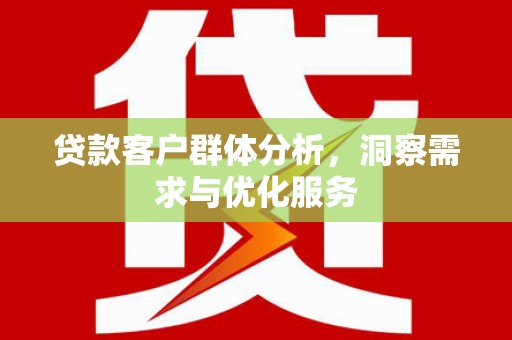 张湾贷款客户群体分析，洞察需求与优化服务